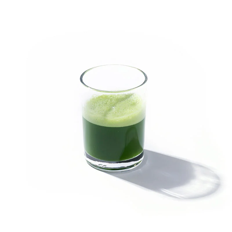 池田選茶堂の有機抹茶（Matcha）を点てたグラス